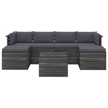 vidaXL Set Divani da Giardino su Pallet 7 pz con Cuscini Massello Pino