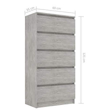 FAMIROSA Credenza con Cassetti Grigio Cemento 60x35x121 cm in Truciolato