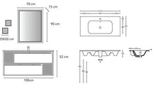 Set Mobile Lavabo Specchio LED Arredo Bagno Moderno New Orleans100 CERAMICHEMIRANDA-Rovere Asiago