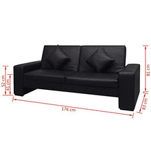 vidaXL Divano Letto Pelle Sintetica Nero Divanetto Poltrona Sofà Canapé Sala