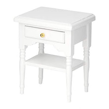Mini comodino, 1:12 Mini manufatti per l'arredamento camera da letto bianca Comodino in legno modello