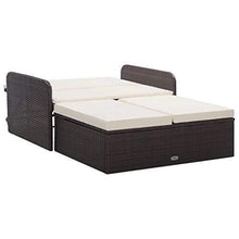 Set di 2 sedie da giardino con cuscini in polyrattan marrone - Arredi Casa