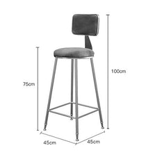 Miwaimao - Sedia da bar semplice e stabile, con schienale alto, da scrivania, comoda (colore, grigio, 75 cm), colore: grigio, 75 cm