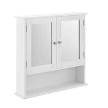 [en.casa] Armadio da Parete per Il Bagno con Specchio - 58x56x13cm - Bianco