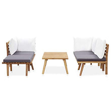 SKM Set Divani da Giardino 5 pz in Legno Massello di Acacia (43.6kg)
