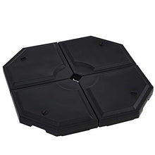 Outsunny Basamento per Ombrellone da Giardino con Base a Croce, Set 4 Mattonelle HDPE Impermeabile da Riempire 96x96x9cm