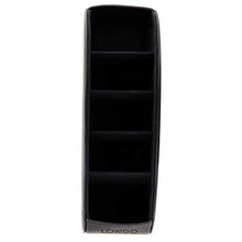 Londo Porta Telecomandi con 5 scomparti - Per contenere telecomandi di TV, stereo, decoder, DVD, Blu-Ray - in Ecopelle con fodera interna in suede. Adatto per salotto o camera da letto, nero