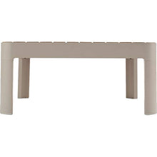 Meubletmoi 4683 - Tavolino da giardino quadrato in alluminio, colore: Beige e Teck