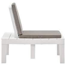 Tidyard Sedia a Sdraio da Giardino con Cuscino in Plastica Bianca, Sedie da Esterno Sedie da Pranzo 78 x 78 x 70 cm