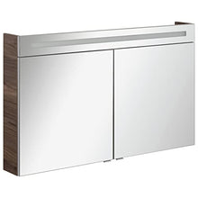 Fackelmann B.Clever - Set di mobili da bagno, 2 pezzi, 120 cm, con lavabo in marmo e armadietto a specchio a LED, colore: Marrone