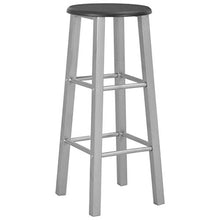 vidaXL Set da Bar 3 pz Tavolo e Sedie Alte con Poggiapiedi Robuste Eleganti Angolo Cucina Bancone e Sgabelli Bistrot in Legno e Acciaio Nero e Grigio