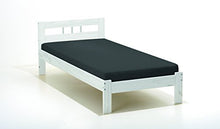 Inter Link Single Bed in Varnished Solid Pine (without slatted base), White, 90x190 cm