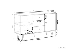 Beliani Credenza Rustica con Cassettiere ed Ante in Legno Chiaro Ulika