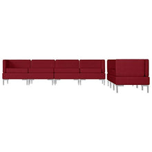 FAMIROSA Set Divano 7 pz in Tessuto Vino Rosso-2877