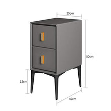 JKGHK Comodino in Legno Massello con 2 Cassetti, Tavolino Laterale Piccolo con Portaoggetti, Schedario, Ripiani per Archiviazione per Ufficio in Casa,Medium Gray