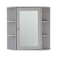 House & Homestyle Armadio a Specchio, Grigio, H 63cm x W 66cm x D 16.5cm