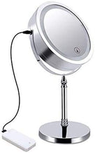 HMMN Specchio a Doppia Lato Vanity con LED, Lente di ingrandimento a Specchio/Specchio da principiante, Interruttore Touch Light Smart Fill, Carica USB