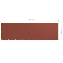 vidaXL Paravento da Balcone Terracotta 120x400 cm Tessuto Oxford