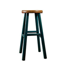 Sgabello da bar in legno massello creativo, sedia da bar semplice sgabello alto moderno (colore: verde)