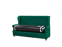 Beliani Divano Letto Rivestimento in Velluto Verde Capitonné con Bottoni Malvik