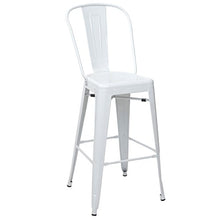 Sedia Sgabello da Bar HWC-A73 Design Moderno Metallo Bianco