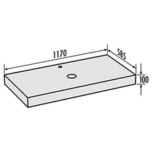 LUX ELEMENTS LLAVE5001 - Lavandino da appoggio, pronto da piastrellare, 117 x 58,5 x 10 cm, colore: Grigio