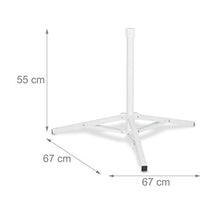 Relaxdays, Bianco Base per Ombrellone, per Aste con D: 25-35 mm, Treppiedi Pieghevole, Stabile, HLP: 55 x 67 x 67 cm