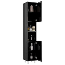 vidaXL Armadio da Bagno Nero Lucido 30x30x179 cm in Truciolato