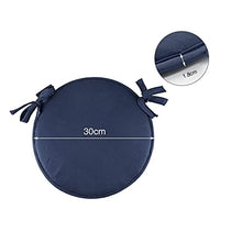 Cuscino circolare per sedia con cravatte, 4 pezzi, coprisedia rotondo, sfoderabile, per interni ed esterni, per patio, bar, bar, bar, antiscivolo, per bambini, senza sedia (blu, 30 cm)