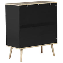 Beliani Cassettiera Nera e MDF Colore Legno Chiaro con 4 Cassetti 93 x 79 cm Walpi