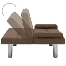 Festnight- Divano Letto in Similpelle con 2 Cuscini, Marrone