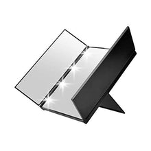 ZWH-Specchio per Il Trucco Tri-Fold Pieghevole Cosmetici Luci Specchio for Il Trucco Portatile Compatto da Viaggio Pocket Specchi Specchi con LED