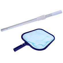 Skimmer Rete Piscina Spa Pulizia Pala Telescopica Stelo Alluminio Blu Bianco