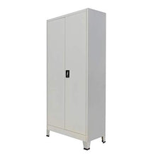 Armadio Armadio in acciaio con 6 scomparti e 2 ante per ufficio e scuola, grigio 90 x 40 x 180 cm