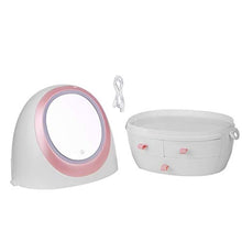 Lshbwsoif - Contenitore per cosmetici con specchio illuminato a LED, antipolvere, per bagno, camera da letto