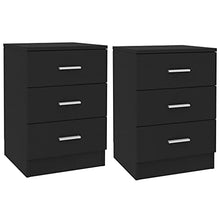 SKM Comodini 2 pz Nero 38x35x56 cm in Truciolato