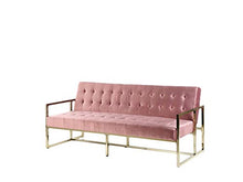 Beliani Divano 3 Posti Colore Rosa Opaco in Velluto Stile Modern Retro Marstal