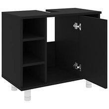 vidaXL Armadio da Bagno Nero 60x32x53,5 cm in Truciolato