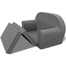 Festnight Poltrona/Divano Letto per Bambini in Tessuto Grigio/Rosa - Arredi Casa