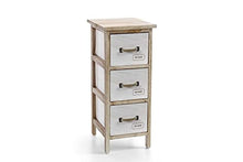 GICOS IMPORT EXPORT SRL Mobile cassettiera in Legno Marrone 3 cassetti Decoro Home 26 * 32 * 62 cm Shabby Chic EDT-793431