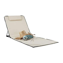 Relaxdays 10023465_127 Sdraio Mare XXL Lettino Prendisole Imbottito con Cuscino Stuoia da Spiaggia Regolabile con Custodia Beige