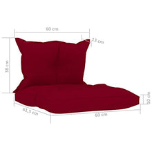 vidaXL Cuscini per Divano Pallet 2 pz Rosso Vino in Tessuto