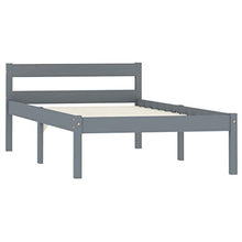 FAMIROSA Giroletto con 2 Cassetti Grigio in Massello di Pino 90x200 cm-0693
