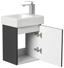 Mobile bagno con lavabo Geberit Icon 38cm a destra nero satinato