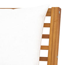 vidaXL Panca da Giardino 114,5 cm con Cuscino Crema in Legno di Acacia