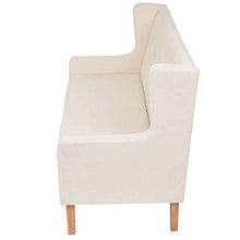 vidaXL Divano a 2 Posti in Tessuto Bianco Crema Comodo Classico Elegante Sofa - Arredi Casa