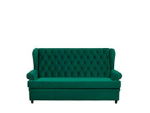Beliani Divano Letto Rivestimento in Velluto Verde Capitonné con Bottoni Malvik