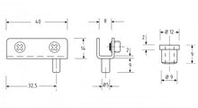 Coppia di cerniere per porte in vetro, per vetrine, 4-6 mm, cromate lucide, 1 paio