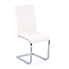 Links - Dublino E2 - Sedia. Dim: 43x42x100 h cm. Col: Bianco, Cromo. Mat: Metallo, Ecopelle., finta_pelle