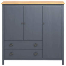 FAMIROSA Armadio a 3 Ante Hill Range Grigio 142x45x137cm Massello Pino